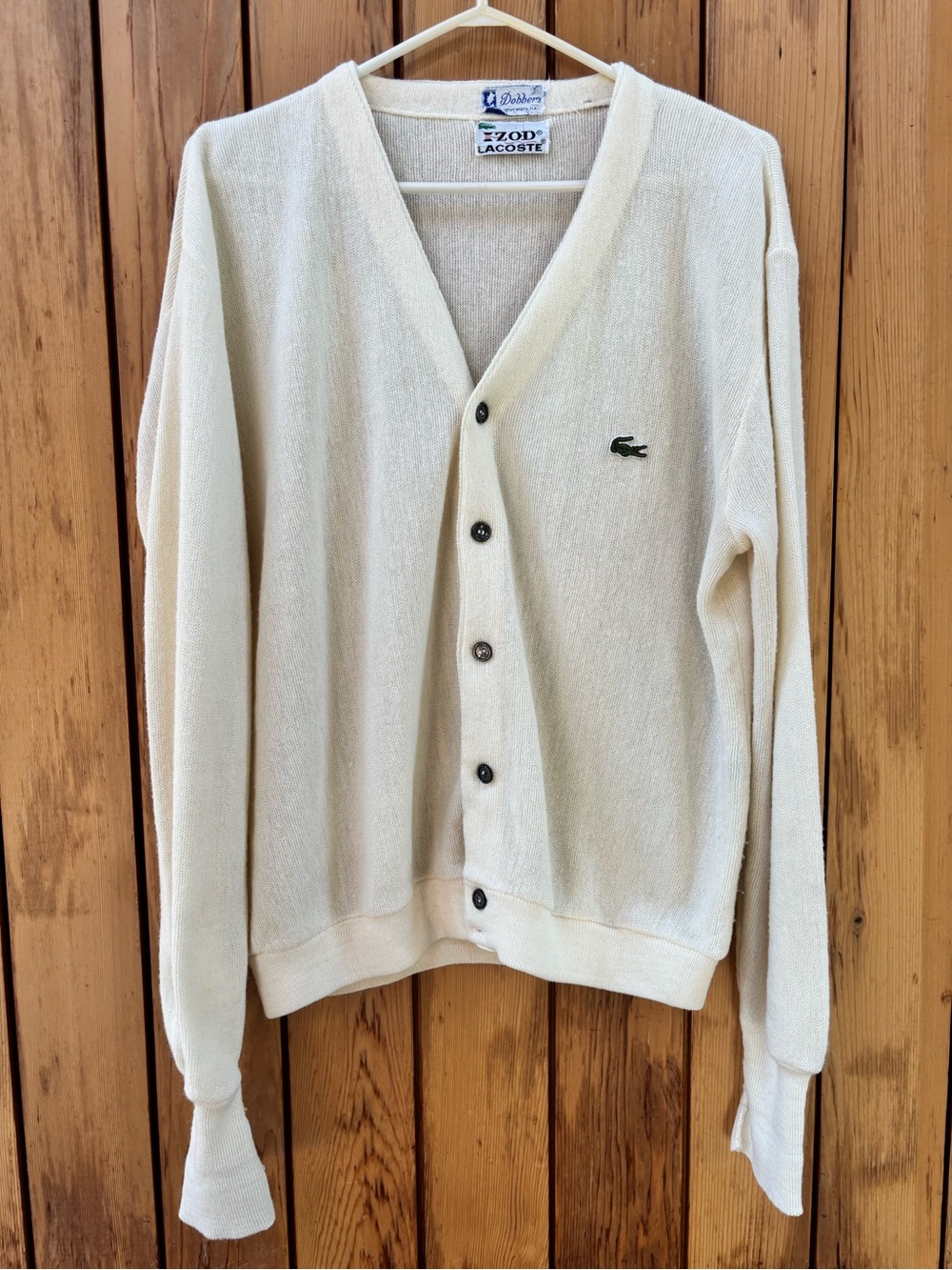 Vintage 70s/80s Izod Lacoste Cream Cardigan Sweater